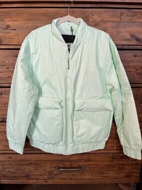 RAINS Fuse Bomber Jacket in Mineral color Size L Women's NWT